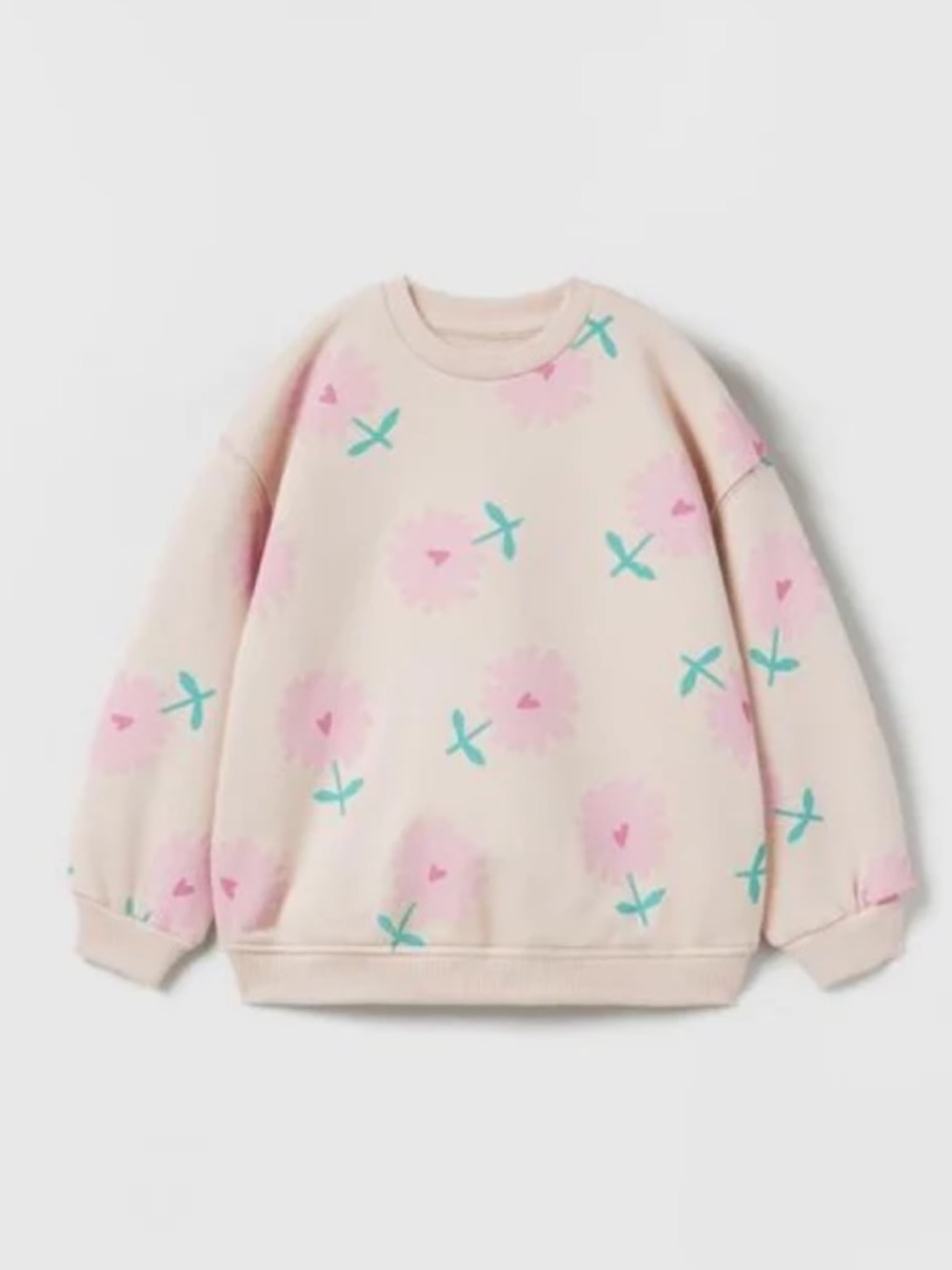 Zara Pink Floral Pullover Sweatshirt 2-3 years play condition!!